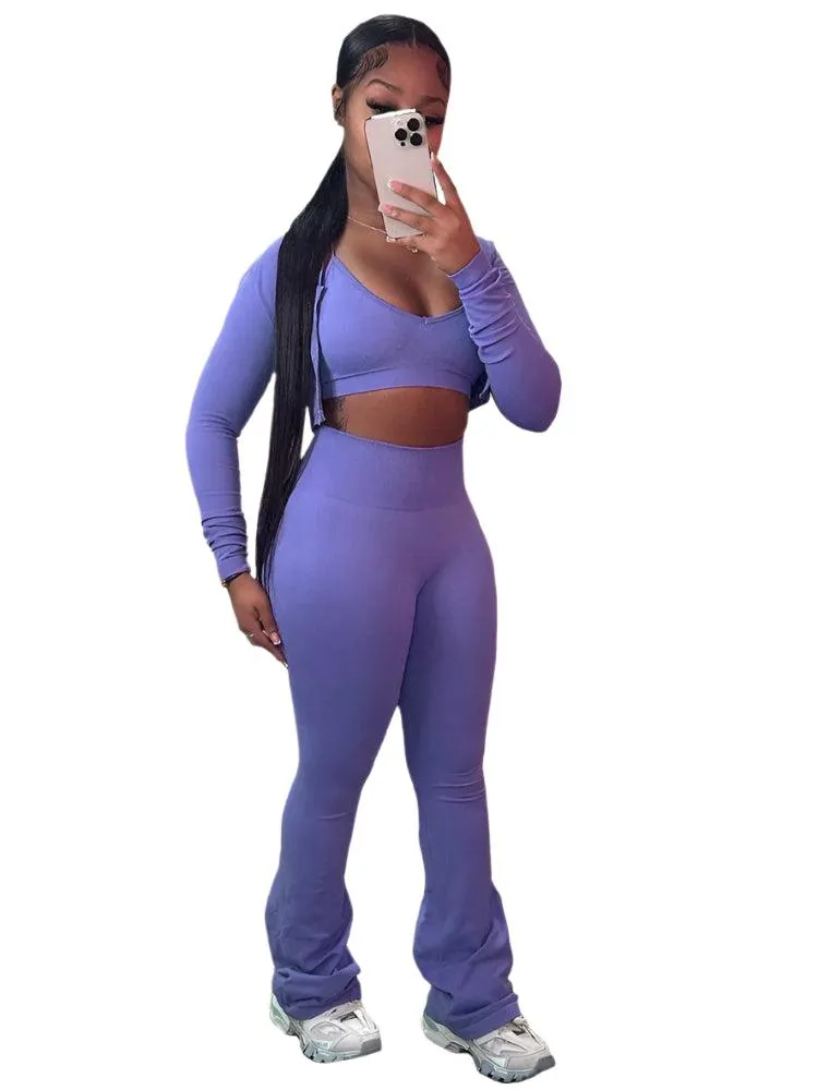 Chic Fashion 3-Piece Set Versatile Streetwear for Fitness and Casual Outings!