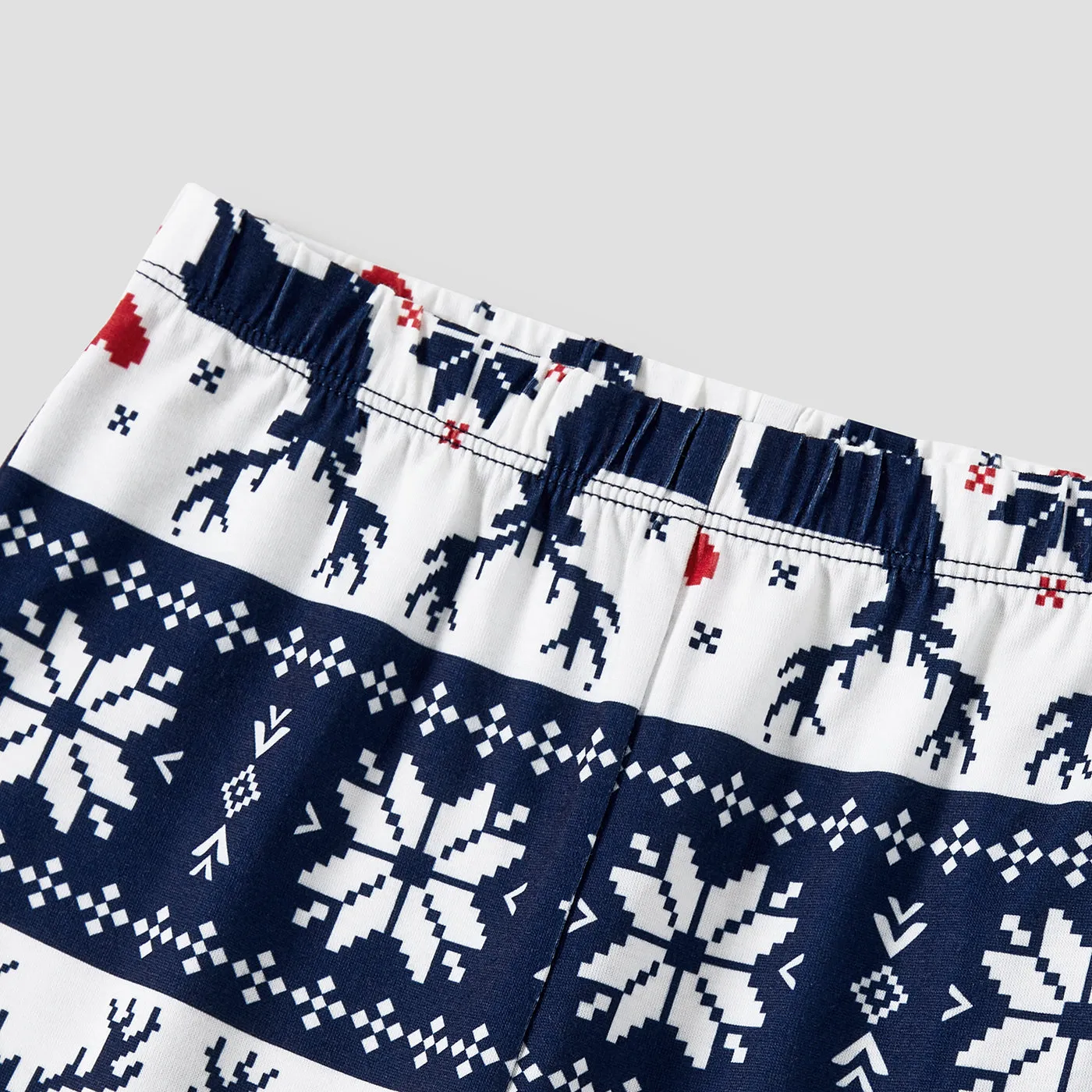 Christmas Polyester Family Pajamas Set - Casual Christmas Pattern Long Sleeve Matching Outfits
