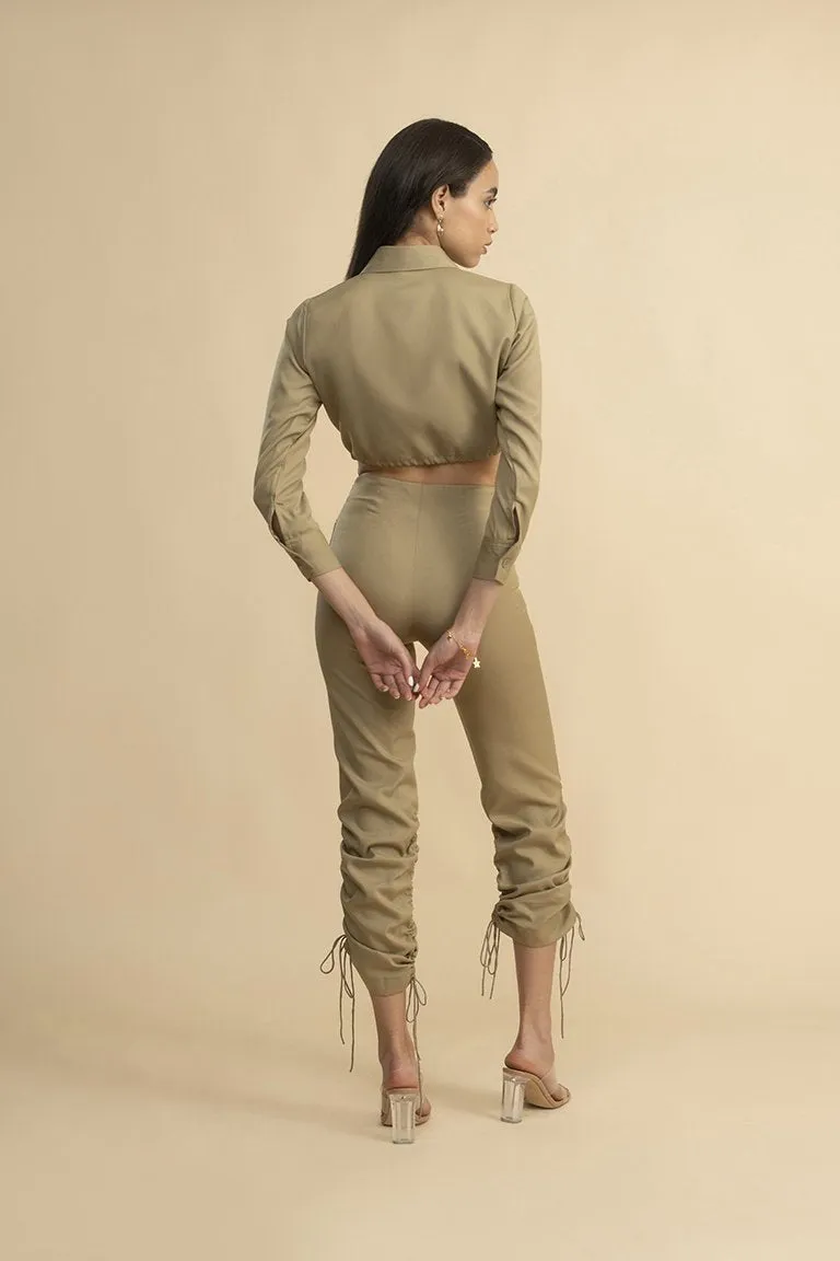 Comm Classic Draw string Co-ord Beige