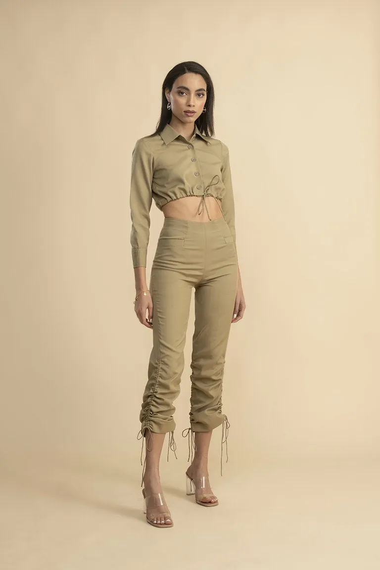 Comm Classic Draw string Co-ord Beige