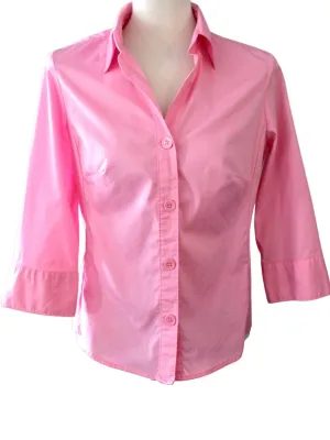 Cool Winter Pink Split-Neck Shirt