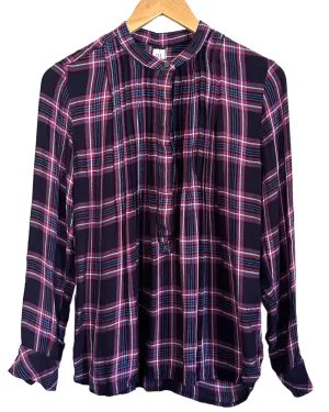 Cool Winter Plaid Pintuck Popover Shirt
