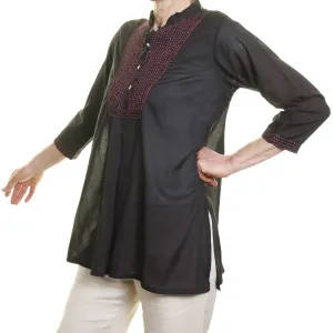 Cotton Shirt | Black & Pink | Size Small *SAMPLE*