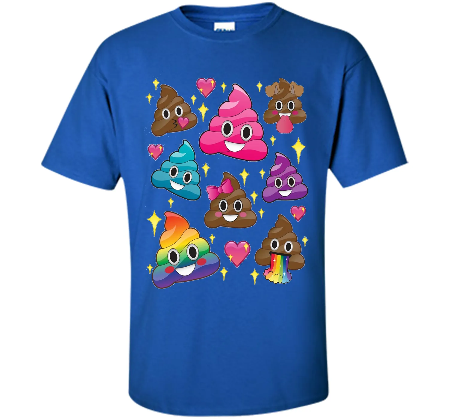 Cute Girl Rainbow Emoji Poop T-Shirt - BFF Gift or PJ Tee