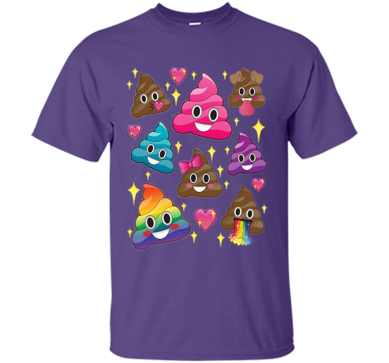 Cute Girl Rainbow Emoji Poop T-Shirt - BFF Gift or PJ Tee