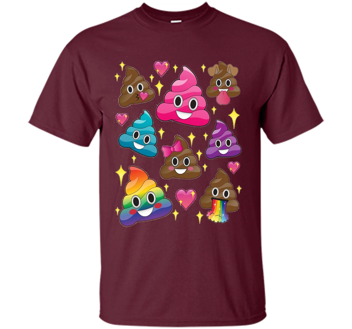 Cute Girl Rainbow Emoji Poop T-Shirt - BFF Gift or PJ Tee