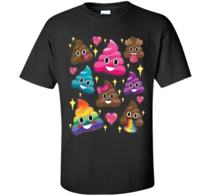 Cute Girl Rainbow Emoji Poop T-Shirt - BFF Gift or PJ Tee