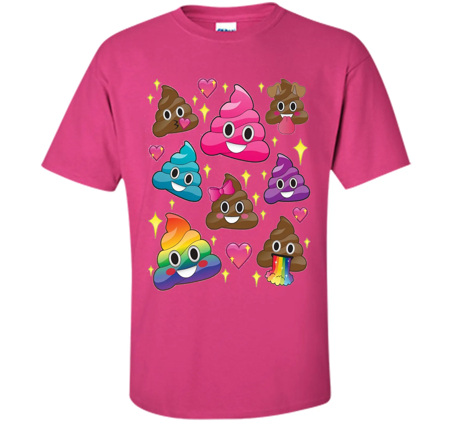 Cute Girl Rainbow Emoji Poop T-Shirt - BFF Gift or PJ Tee