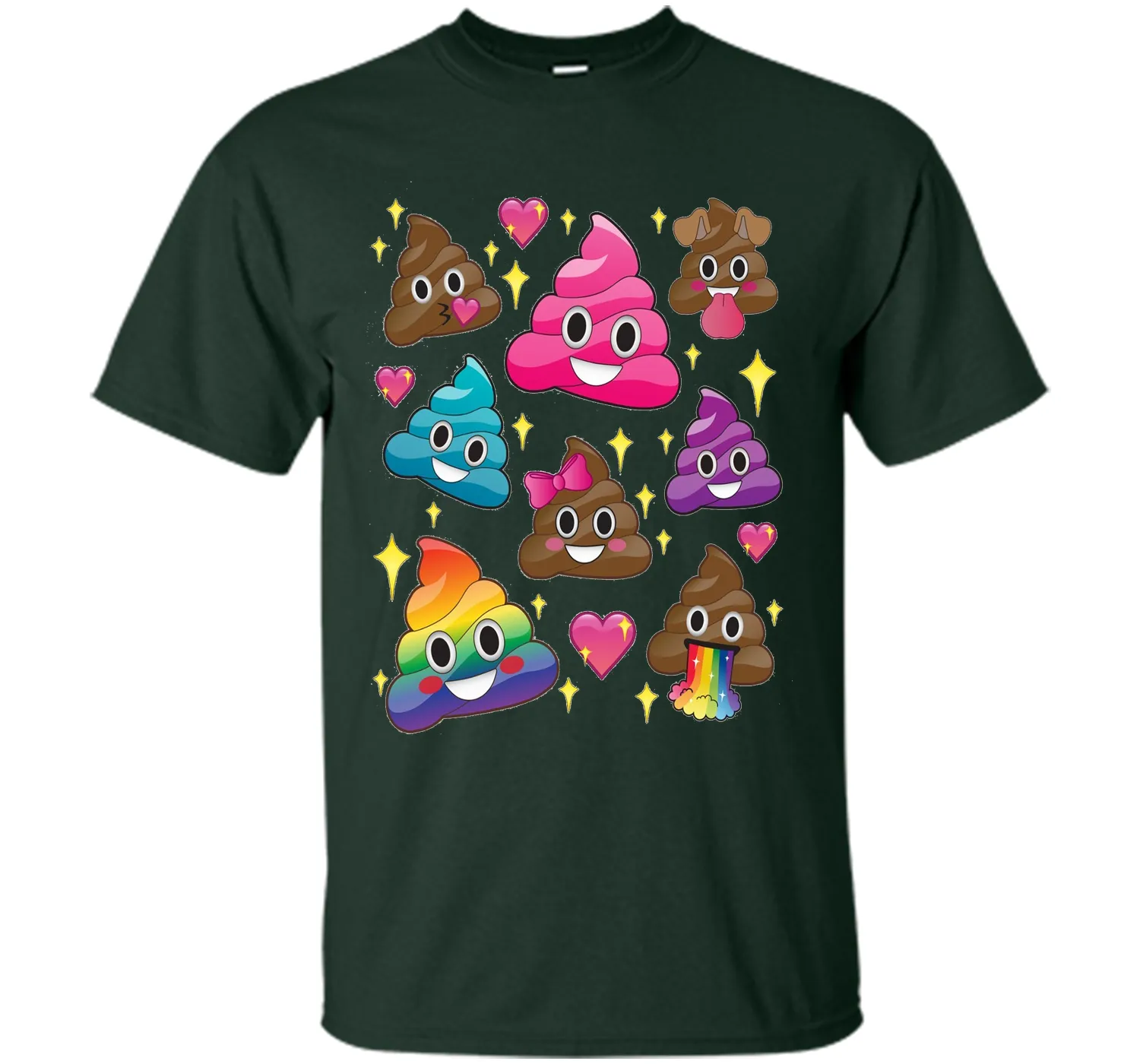 Cute Girl Rainbow Emoji Poop T-Shirt - BFF Gift or PJ Tee