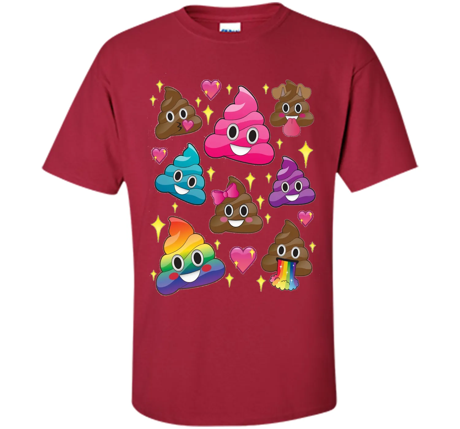 Cute Girl Rainbow Emoji Poop T-Shirt - BFF Gift or PJ Tee