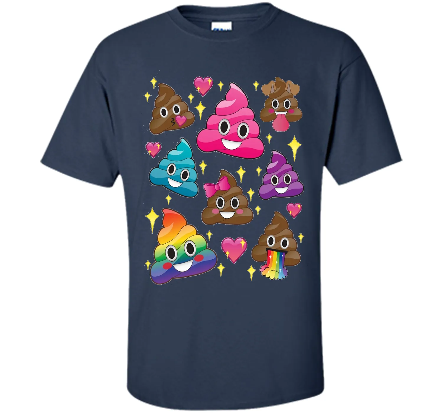 Cute Girl Rainbow Emoji Poop T-Shirt - BFF Gift or PJ Tee