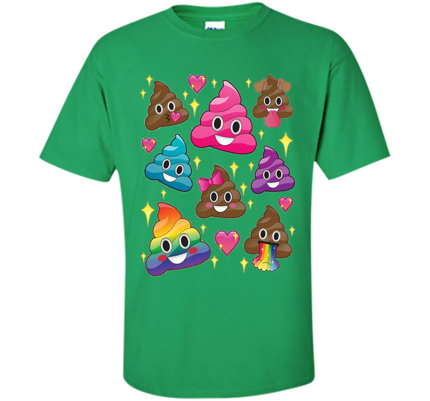 Cute Girl Rainbow Emoji Poop T-Shirt - BFF Gift or PJ Tee