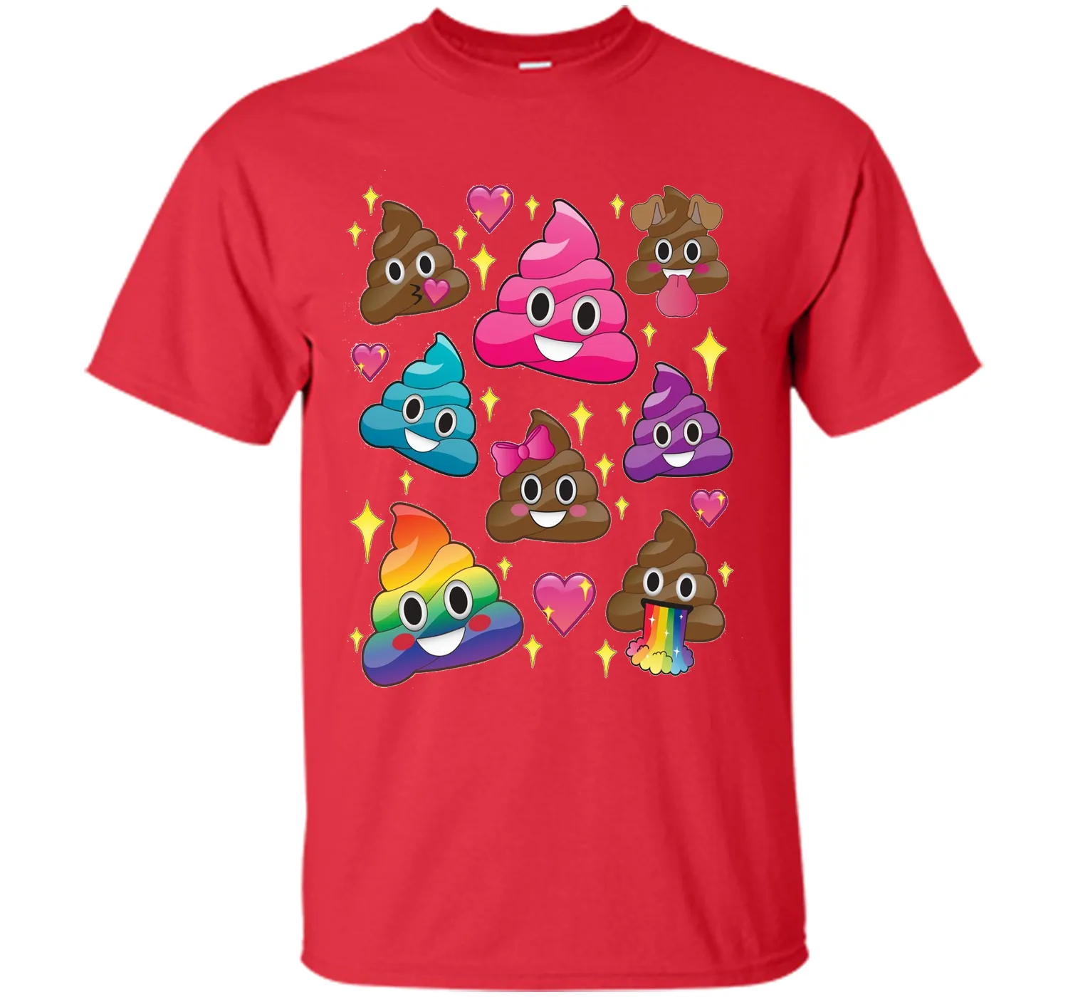 Cute Girl Rainbow Emoji Poop T-Shirt - BFF Gift or PJ Tee