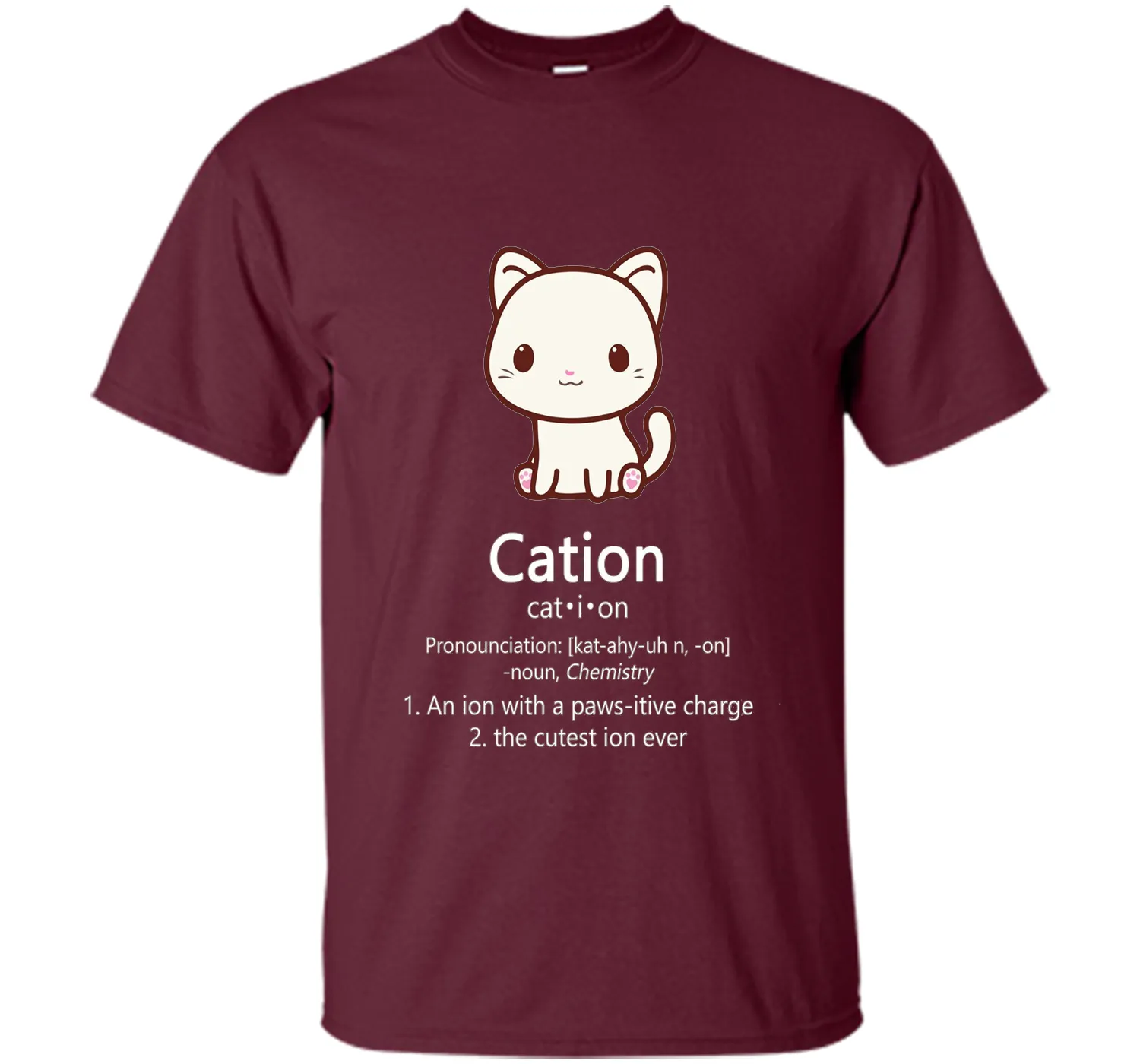 Cute Science Cat T-Shirt Kawaii Cation Chemistry Pawsitive