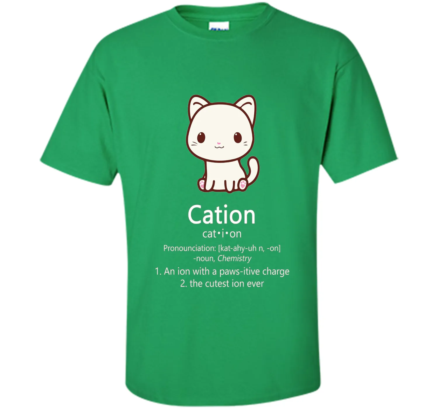 Cute Science Cat T-Shirt Kawaii Cation Chemistry Pawsitive