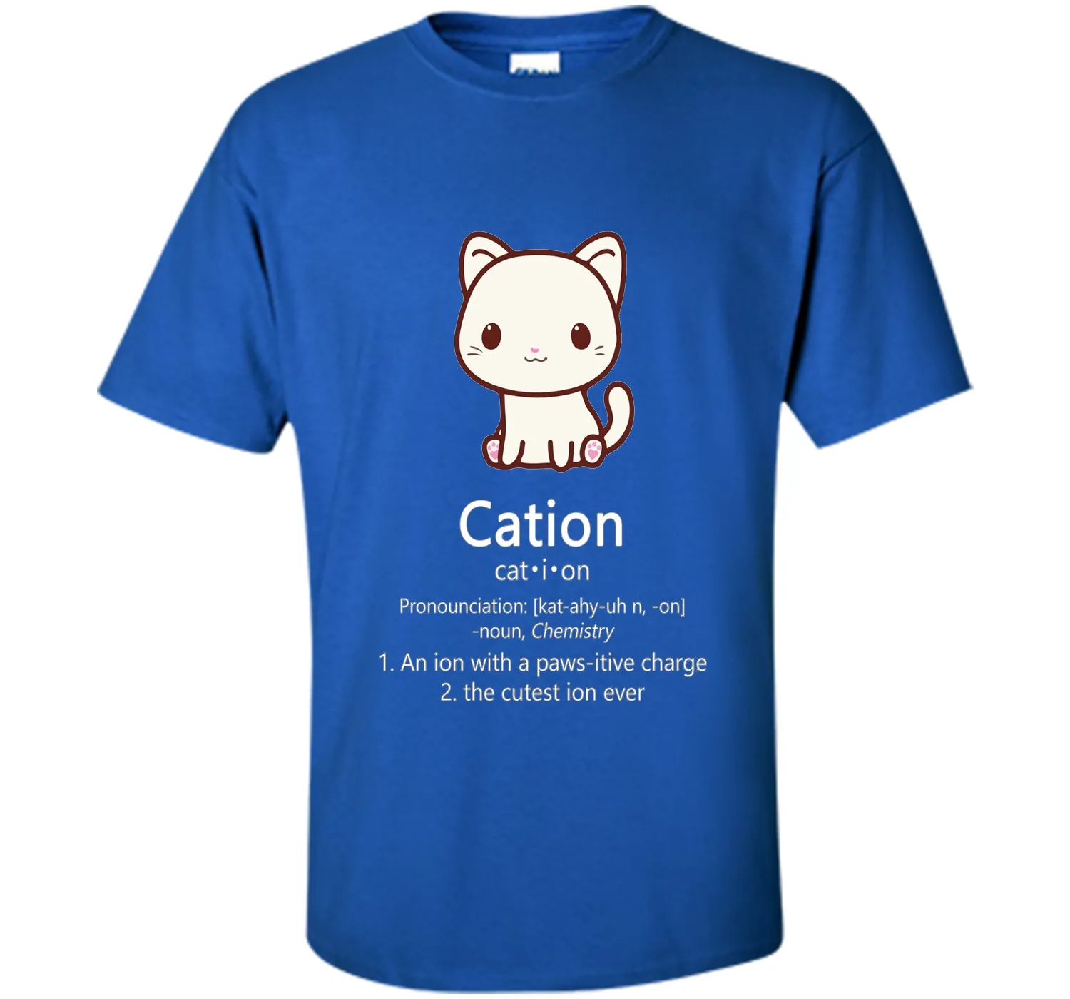 Cute Science Cat T-Shirt Kawaii Cation Chemistry Pawsitive