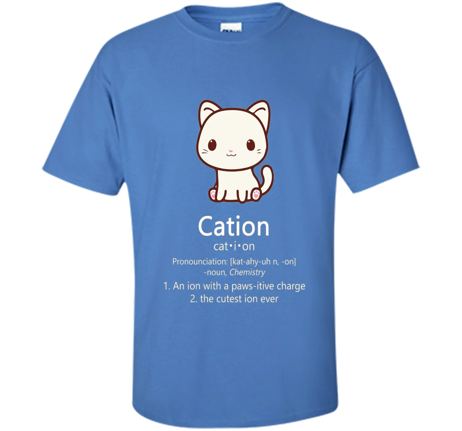 Cute Science Cat T-Shirt Kawaii Cation Chemistry Pawsitive