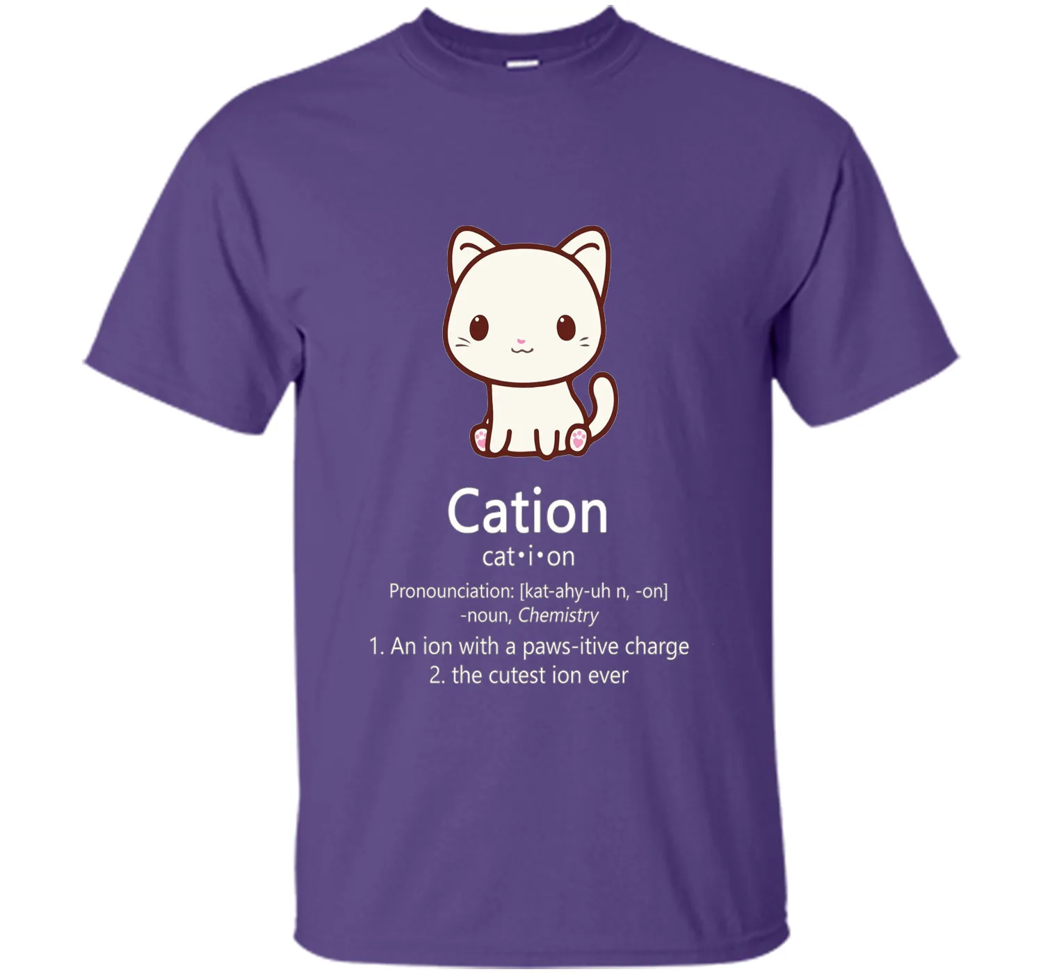Cute Science Cat T-Shirt Kawaii Cation Chemistry Pawsitive