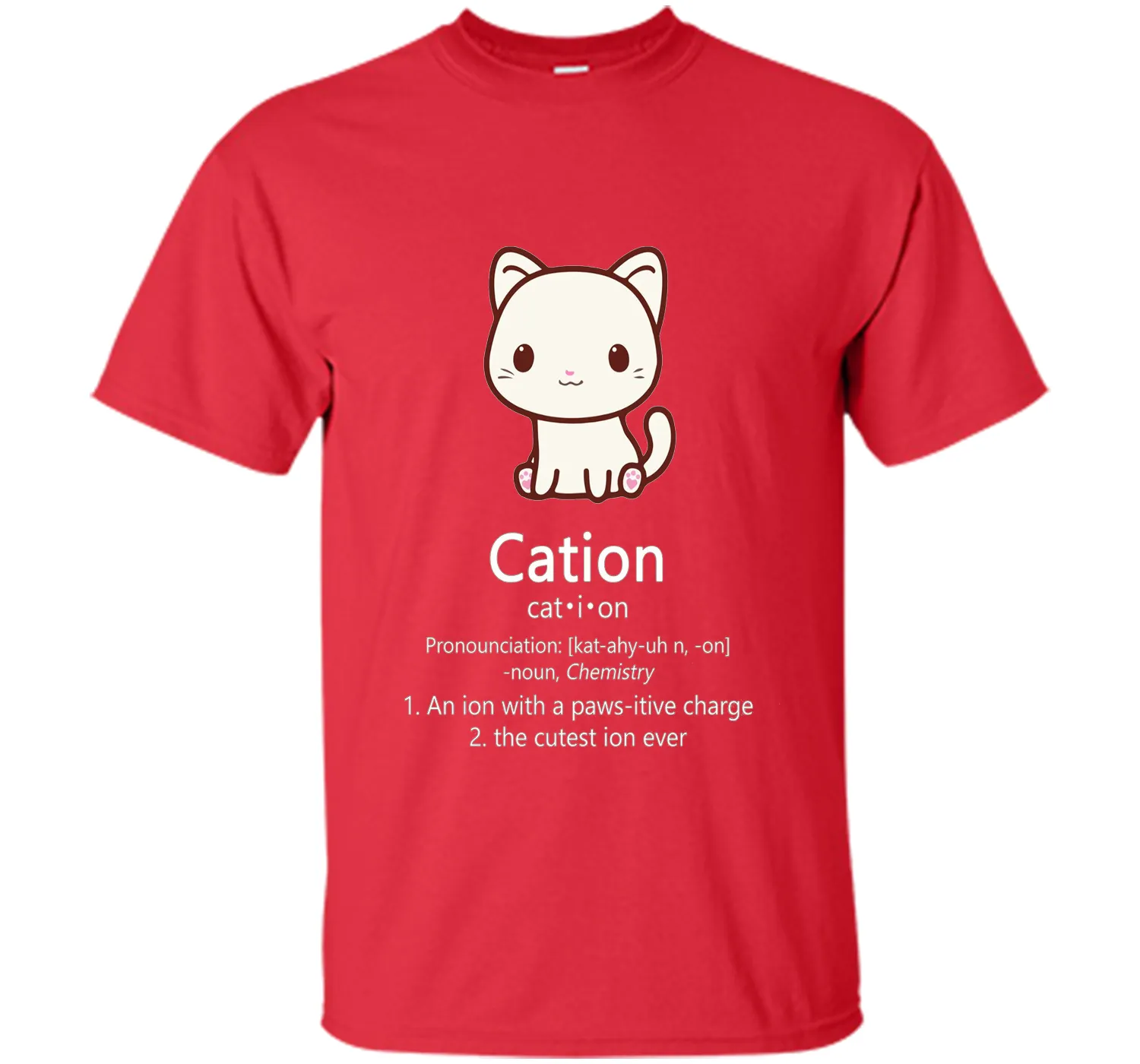 Cute Science Cat T-Shirt Kawaii Cation Chemistry Pawsitive
