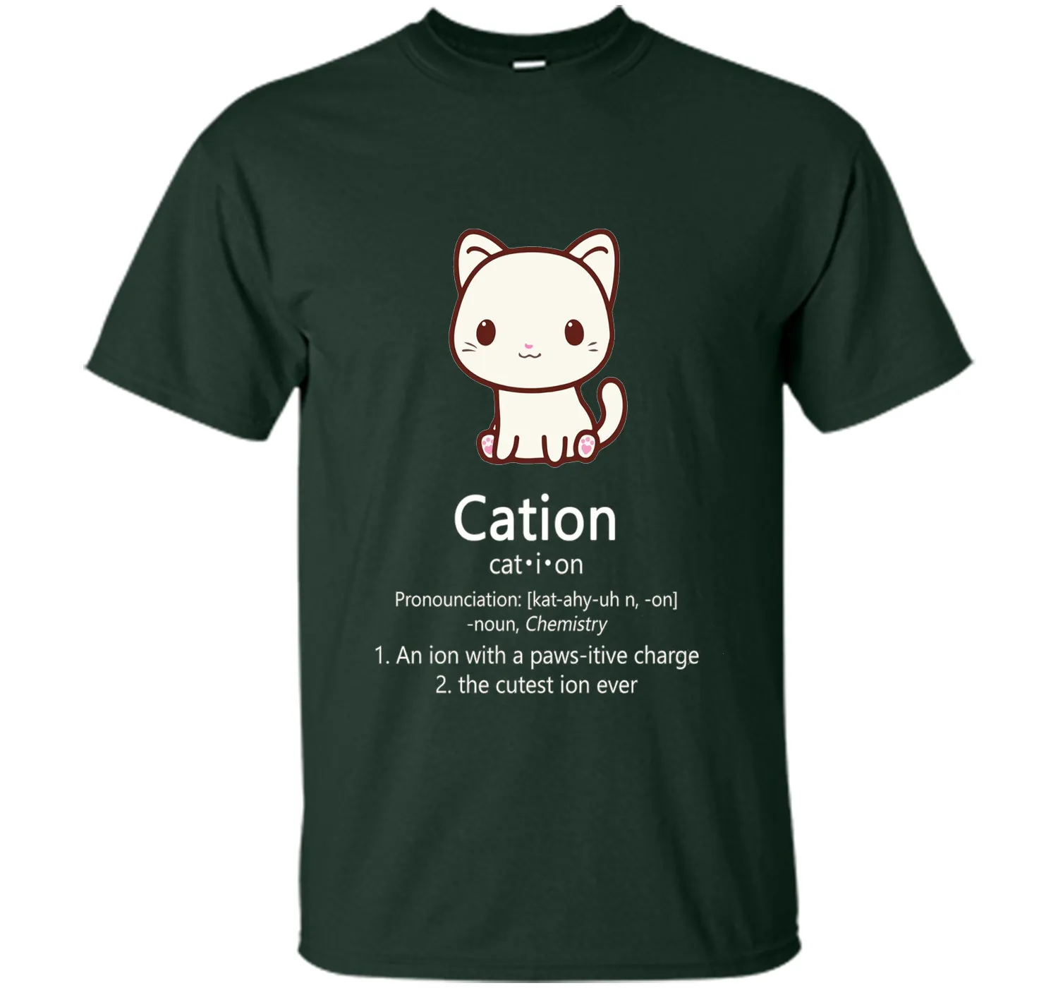 Cute Science Cat T-Shirt Kawaii Cation Chemistry Pawsitive
