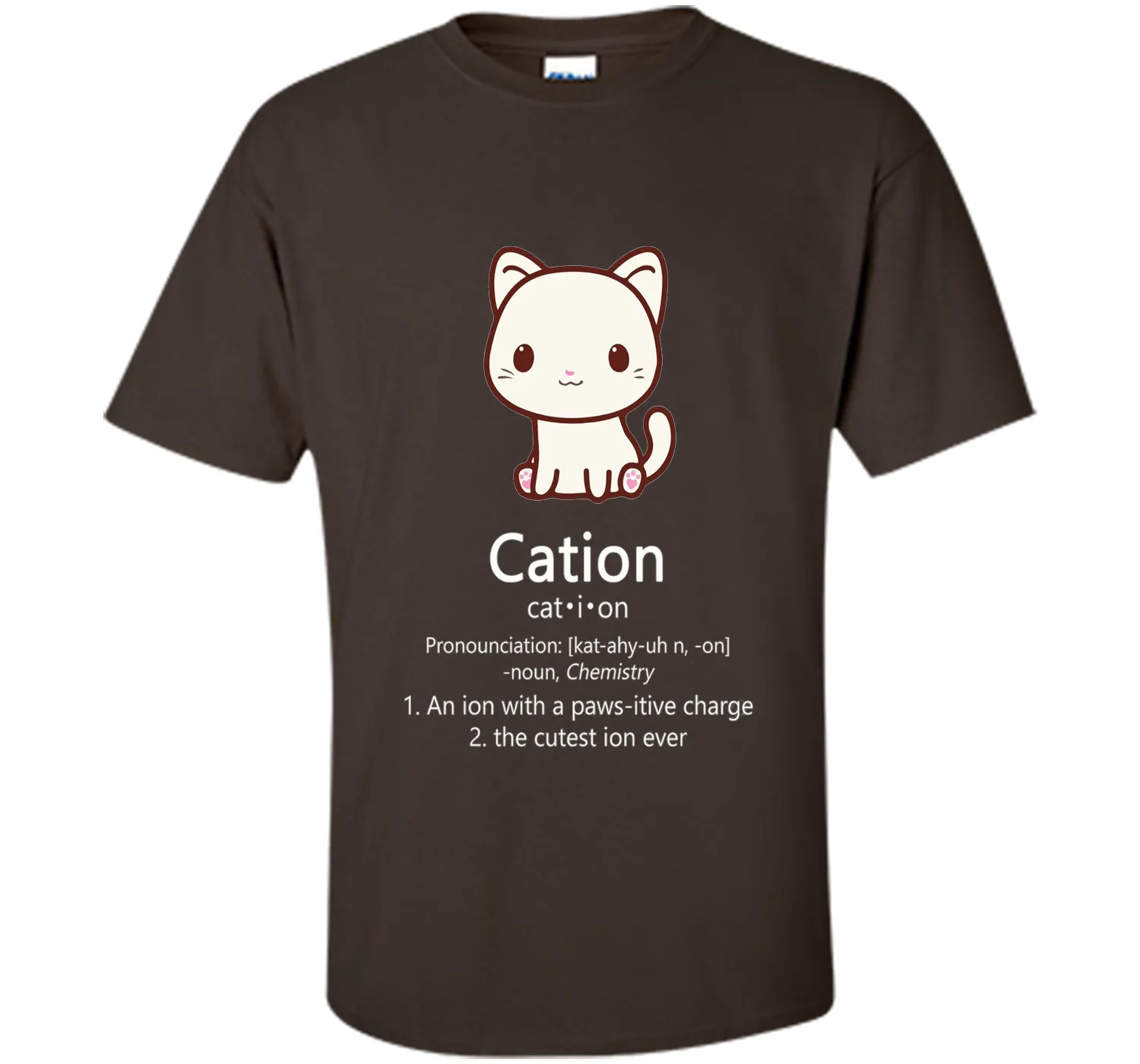 Cute Science Cat T-Shirt Kawaii Cation Chemistry Pawsitive
