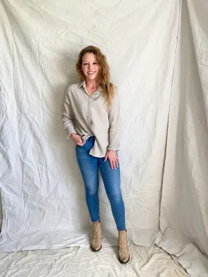 Dort gauze button up