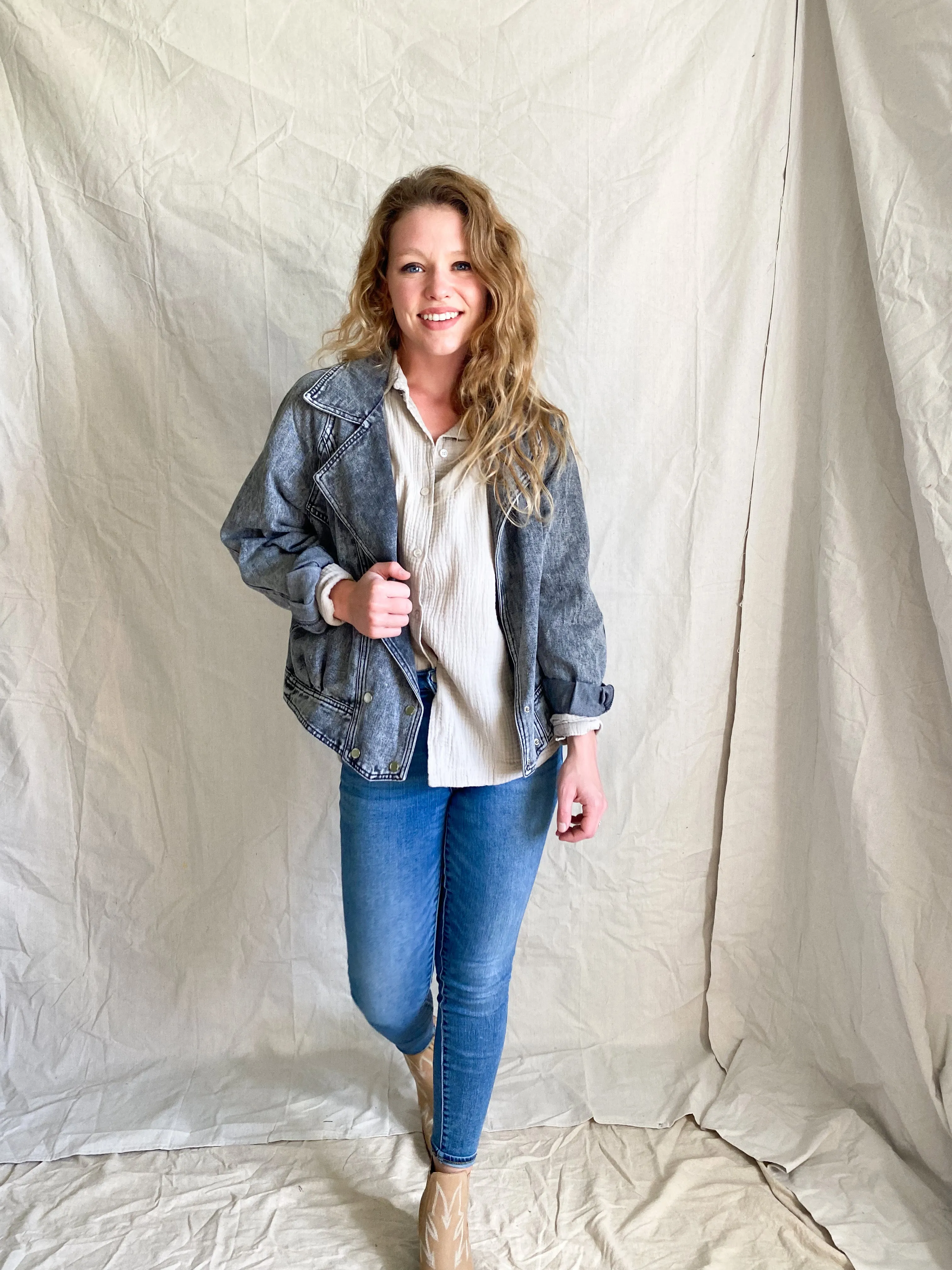 Dort gauze button up