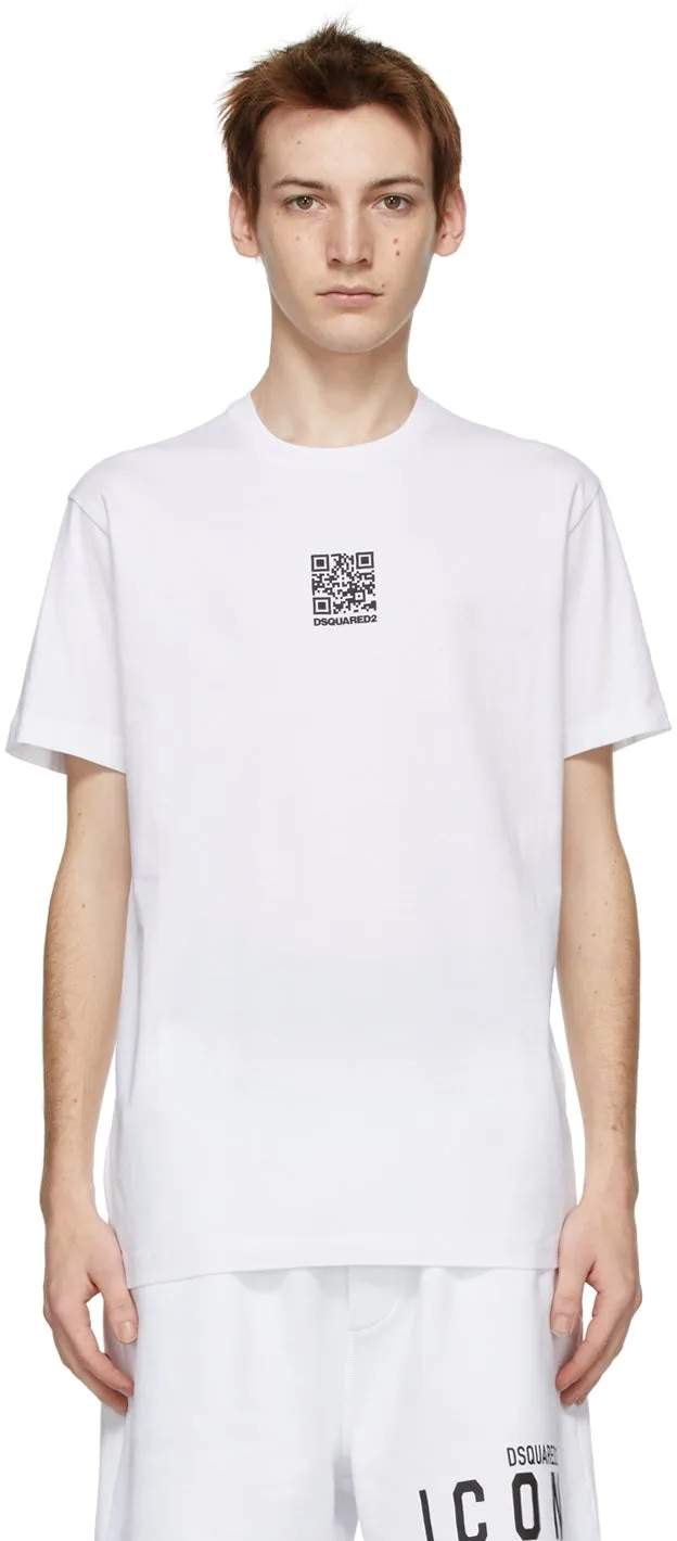 Dsquared2 White QR Code Cool T-Shirt