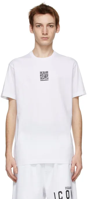 Dsquared2 White QR Code Cool T-Shirt