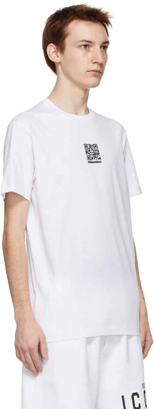 Dsquared2 White QR Code Cool T-Shirt