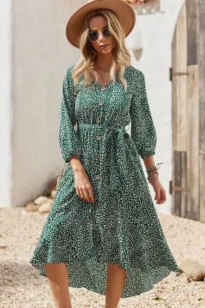 Emmy Green  Long Sleeve Button-Up Midi Dress