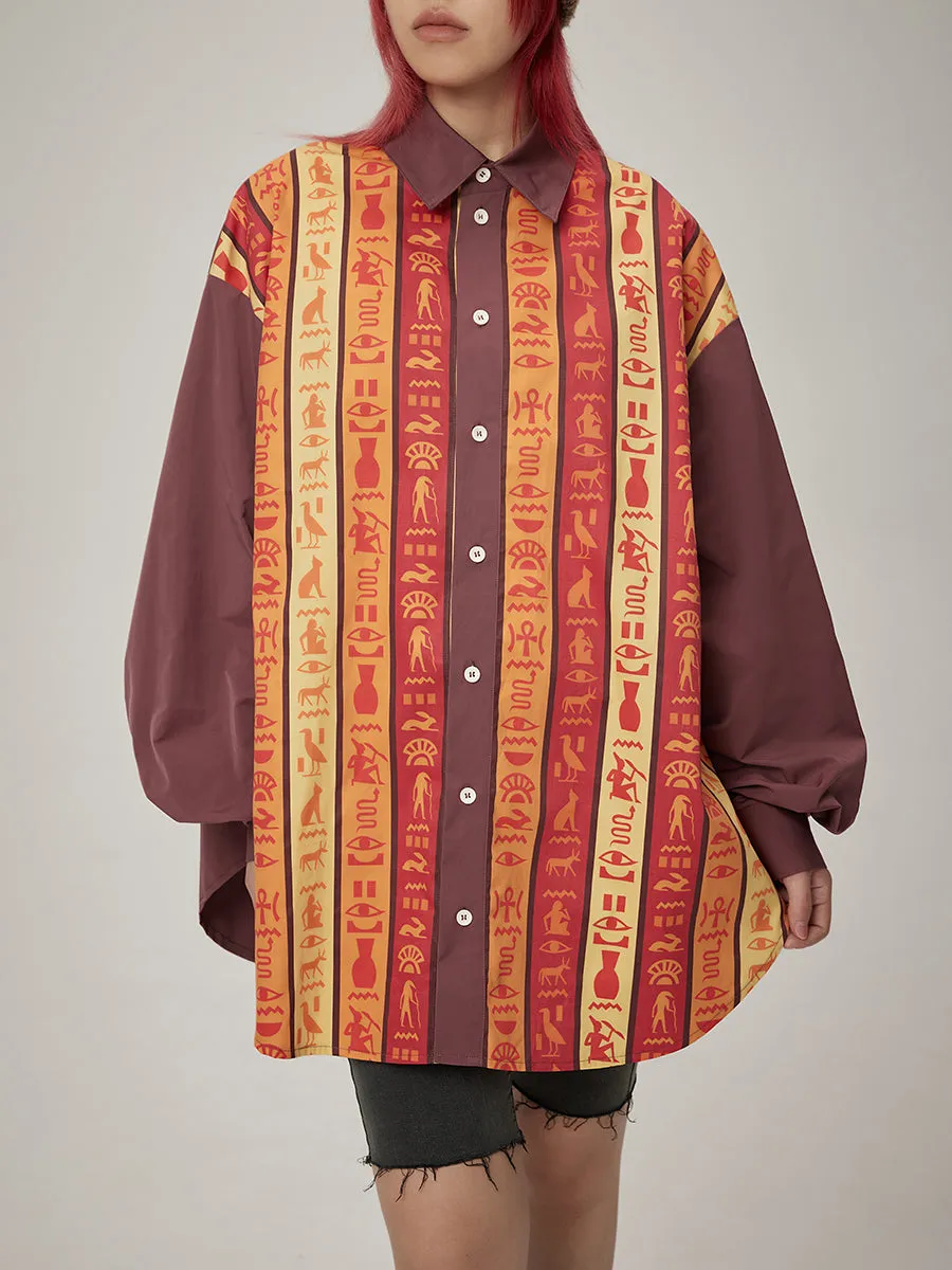 Ethnic Stripe Oversize Vivid Shirt