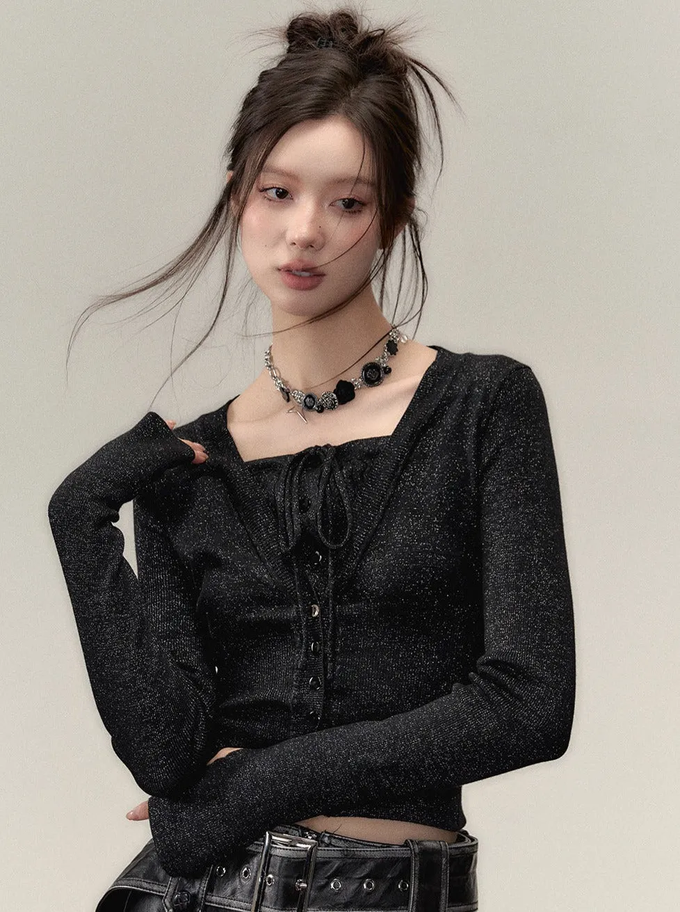 Fake Two -Piece Ramewest Slim Tops