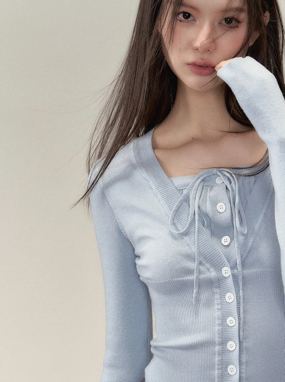 Fake Two -Piece Ramewest Slim Tops