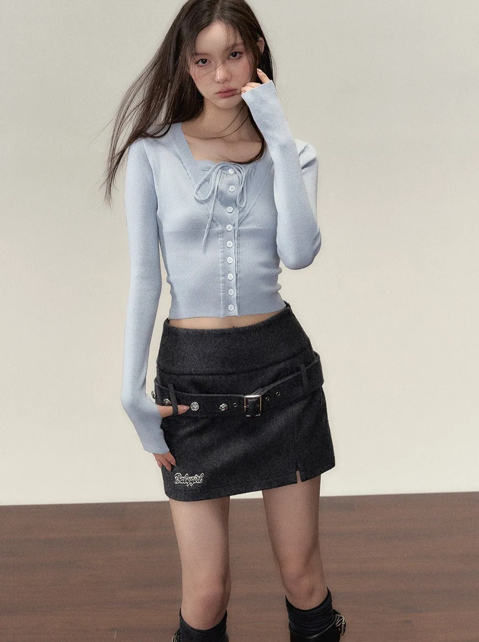 Fake Two -Piece Ramewest Slim Tops