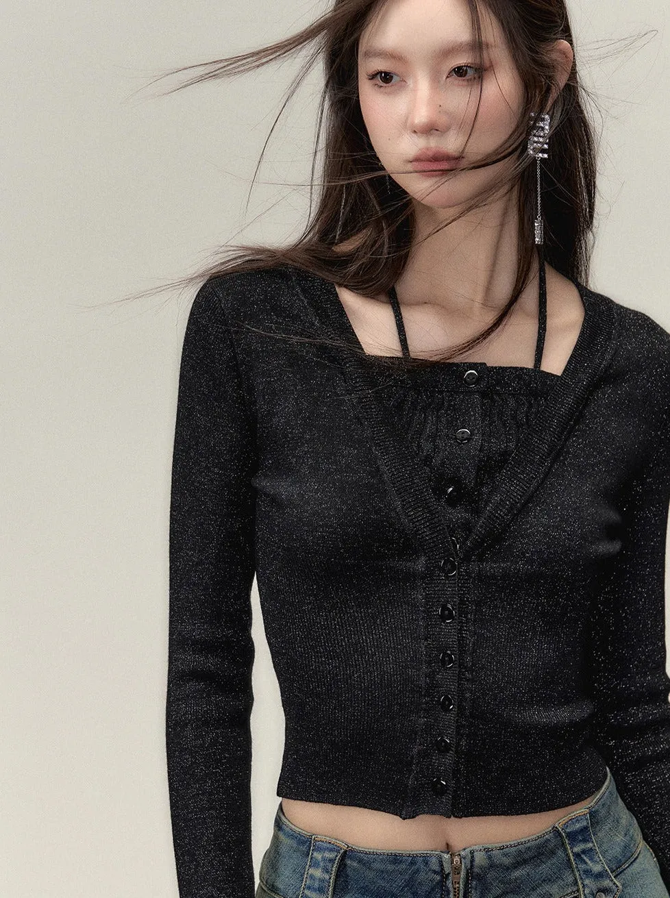 Fake Two -Piece Ramewest Slim Tops