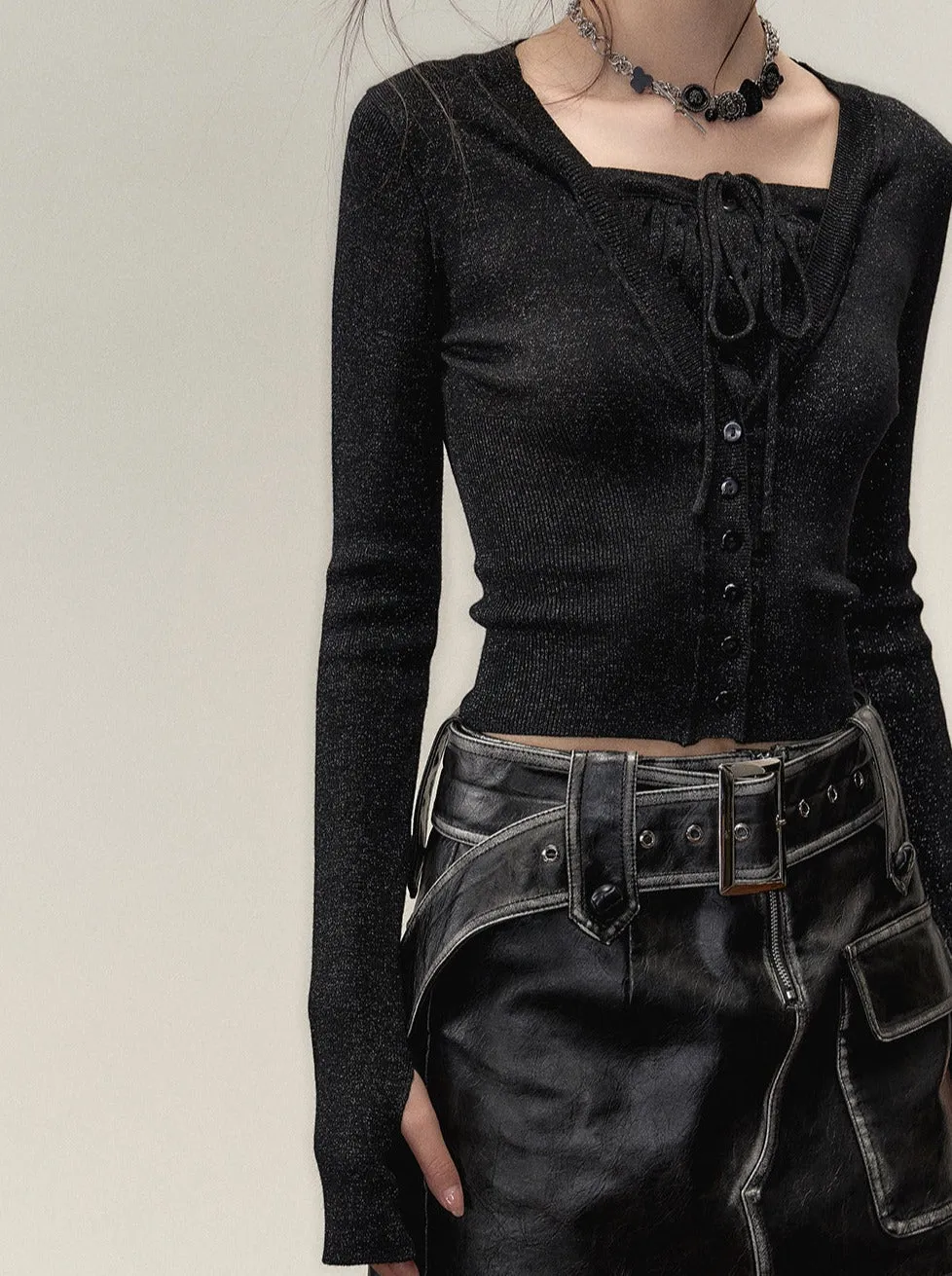 Fake Two -Piece Ramewest Slim Tops