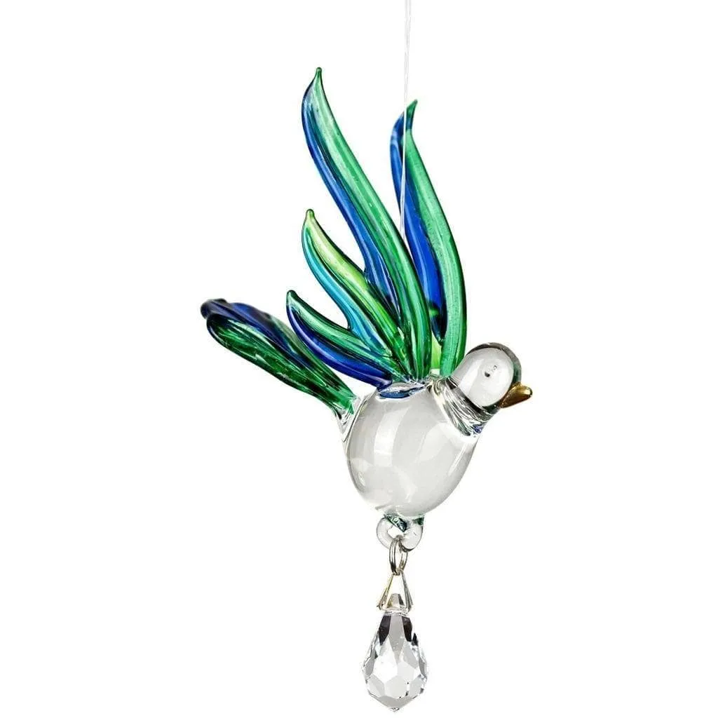 Fantasy Glass Crystal Suncatchers-Eagle, Hummingbird, Songbird and Dragonfly