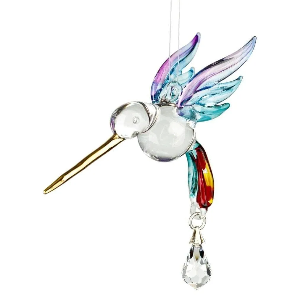 Fantasy Glass Crystal Suncatchers-Eagle, Hummingbird, Songbird and Dragonfly