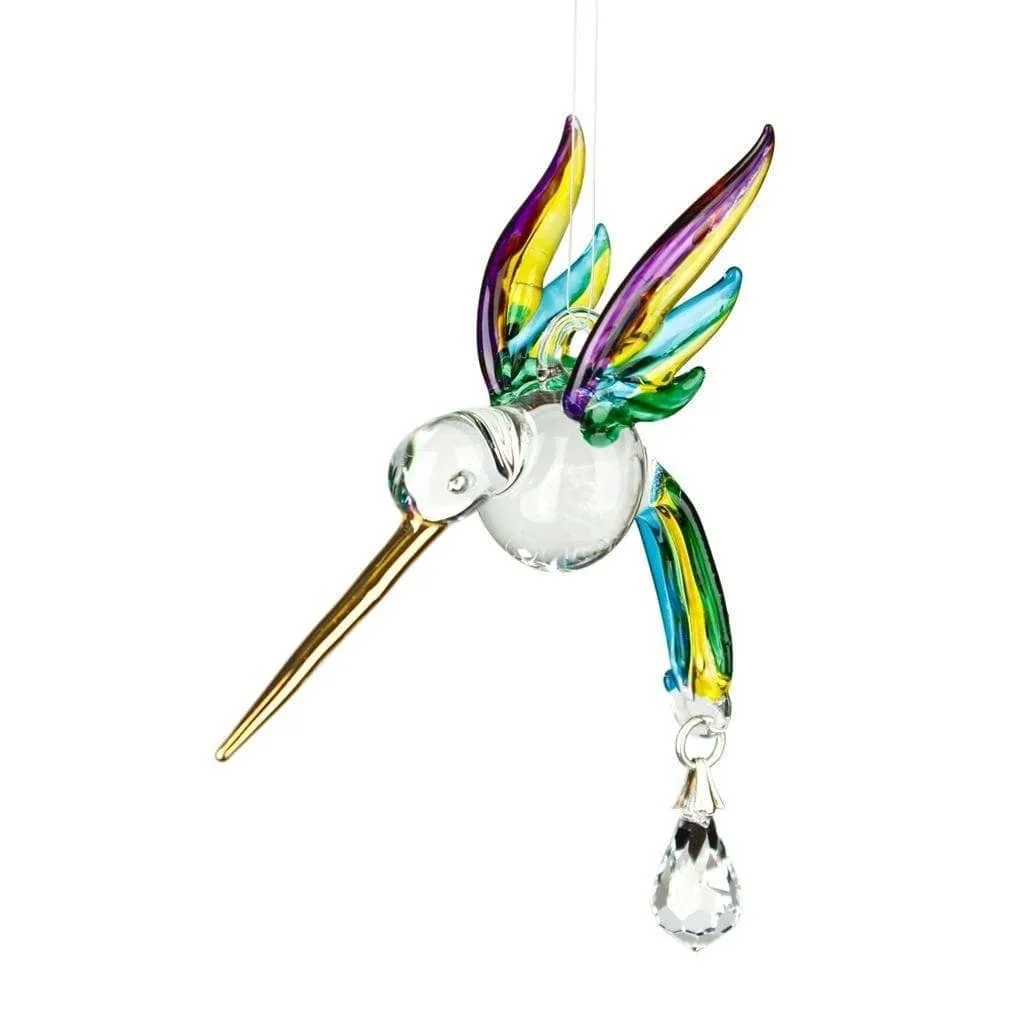 Fantasy Glass Crystal Suncatchers-Eagle, Hummingbird, Songbird and Dragonfly