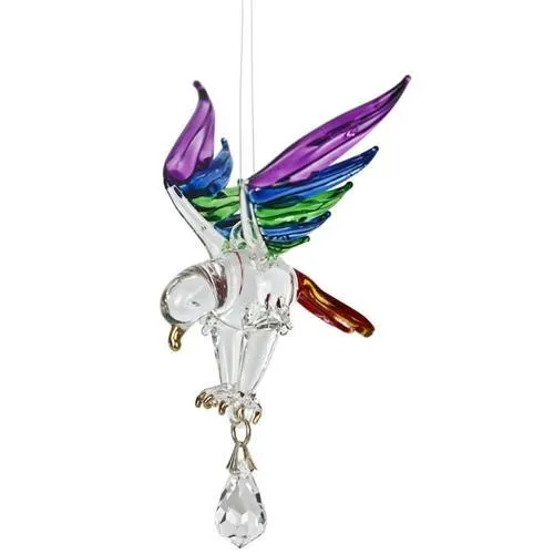 Fantasy Glass Crystal Suncatchers-Eagle, Hummingbird, Songbird and Dragonfly