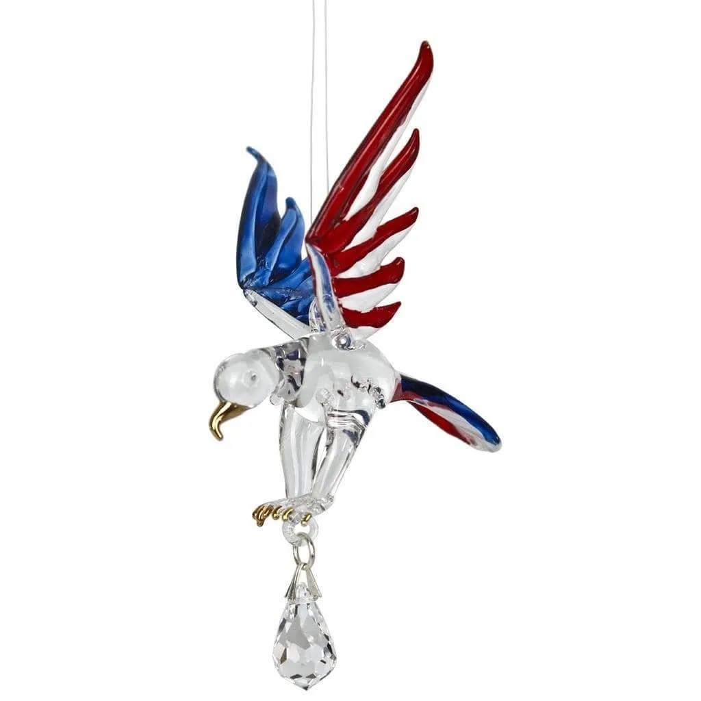 Fantasy Glass Crystal Suncatchers-Eagle, Hummingbird, Songbird and Dragonfly