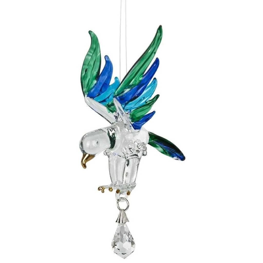Fantasy Glass Crystal Suncatchers-Eagle, Hummingbird, Songbird and Dragonfly