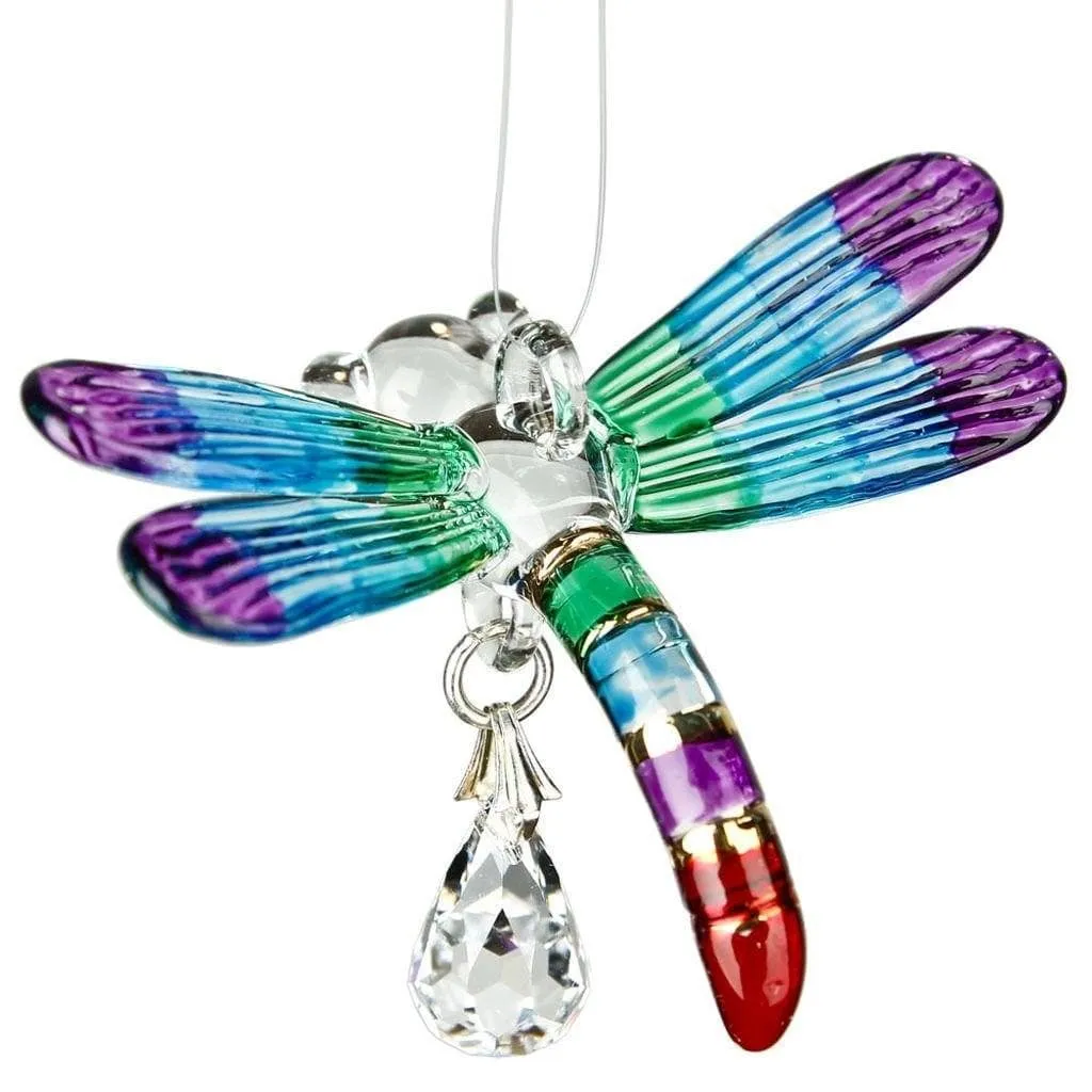 Fantasy Glass Crystal Suncatchers-Eagle, Hummingbird, Songbird and Dragonfly