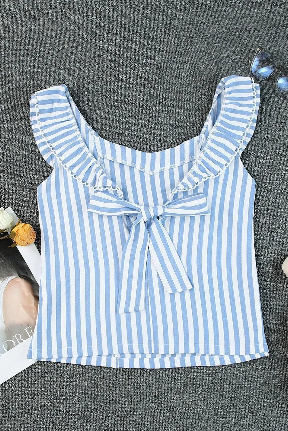 Fashion-Forward Babe Ruffled Open Back Tank Top