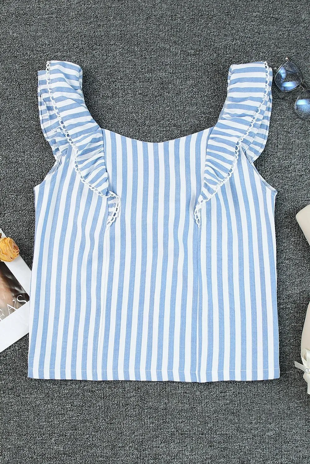 Fashion-Forward Babe Ruffled Open Back Tank Top