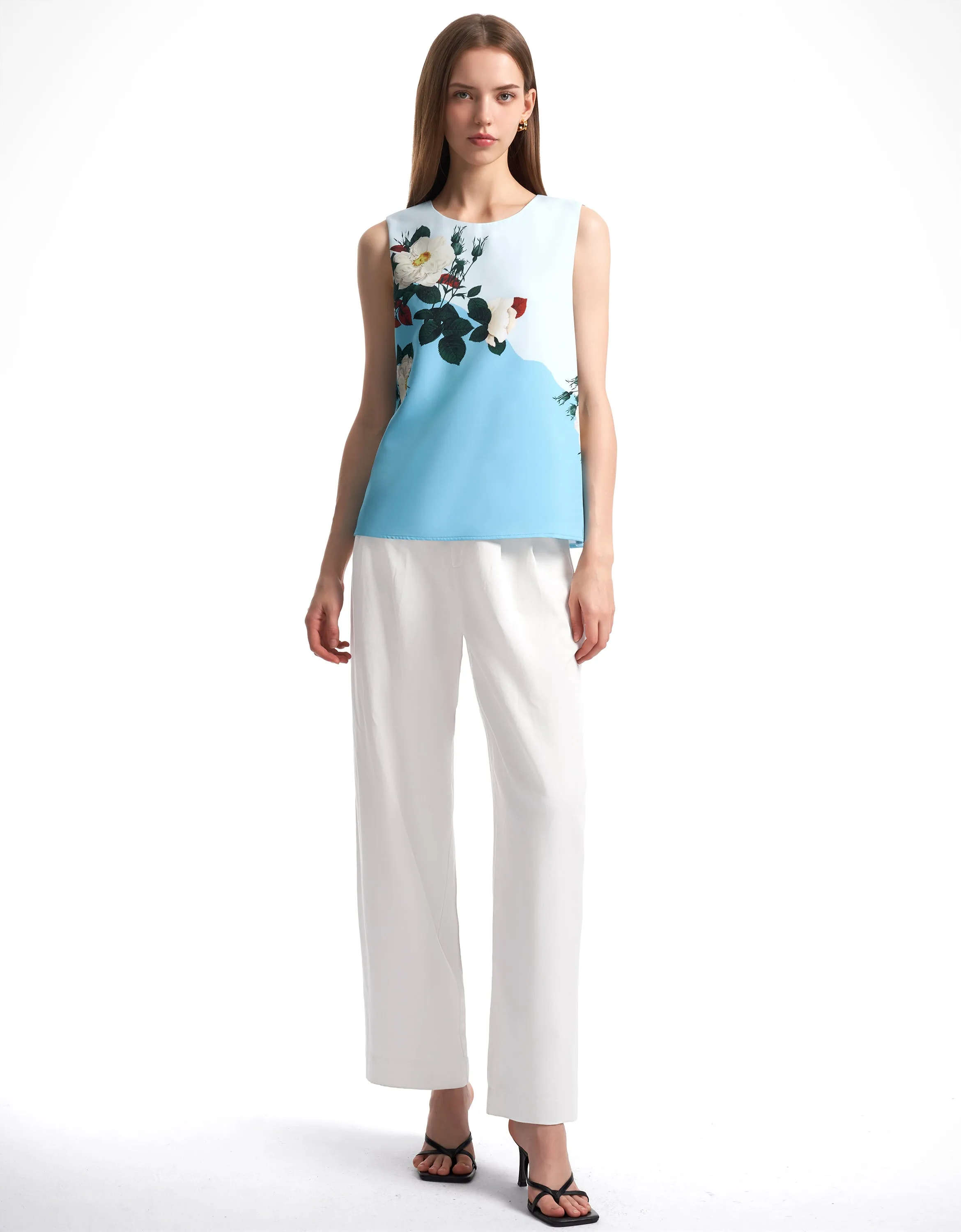 Floral Print Sleeveless Top