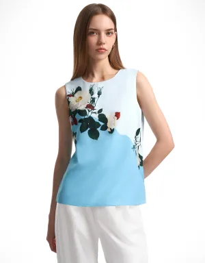 Floral Print Sleeveless Top