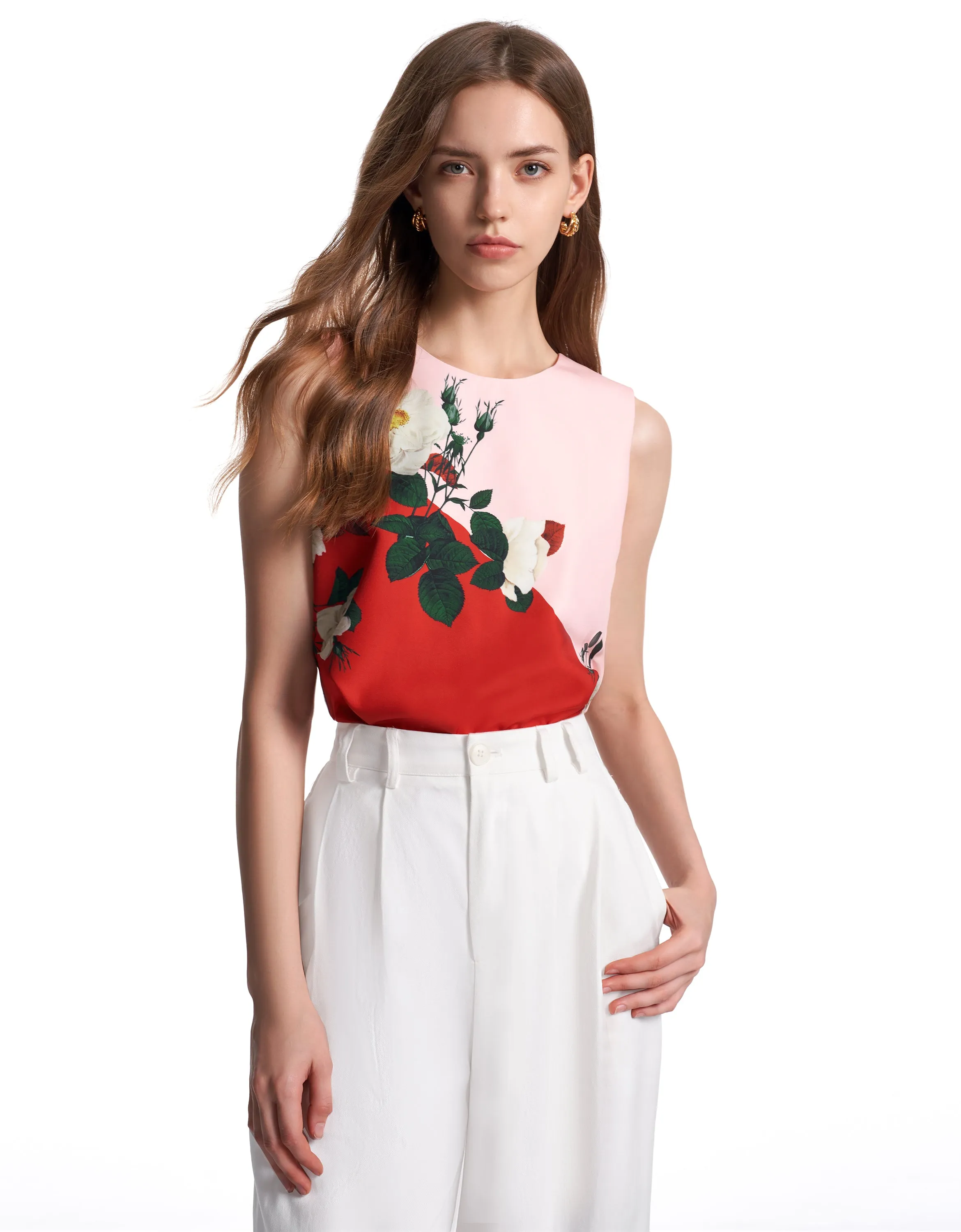Floral Print Sleeveless Top