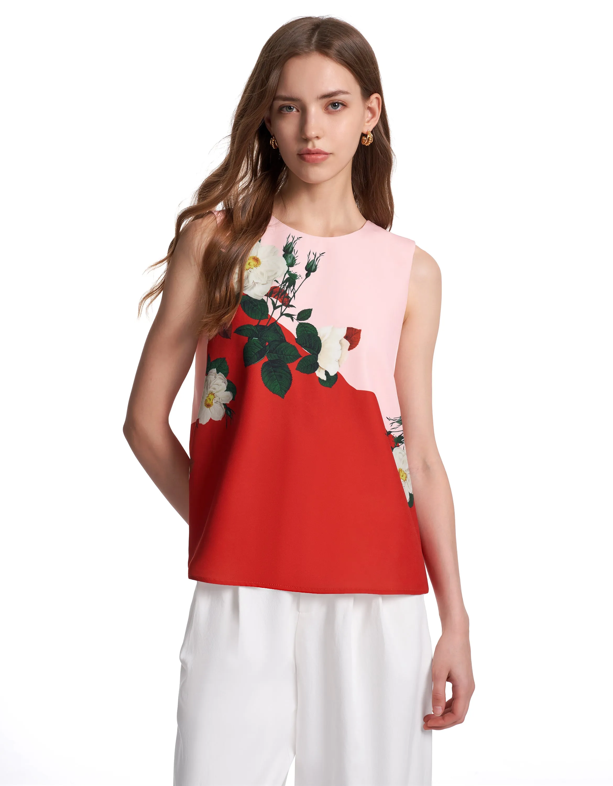 Floral Print Sleeveless Top